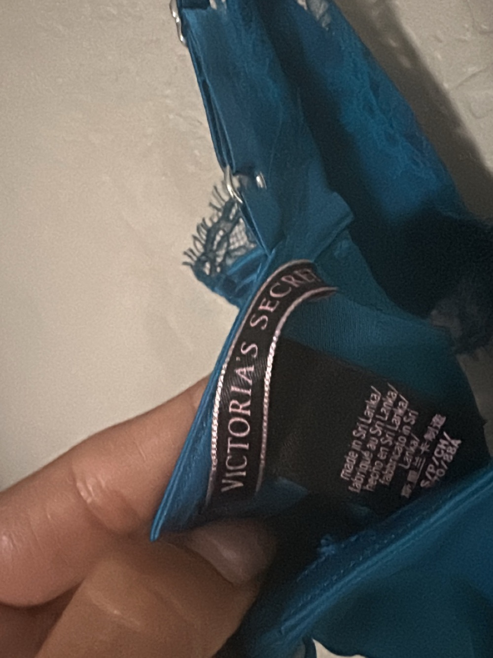 Victoria's Secret Teal Satin Lace-Trim Chemise - Picture 2 of 4